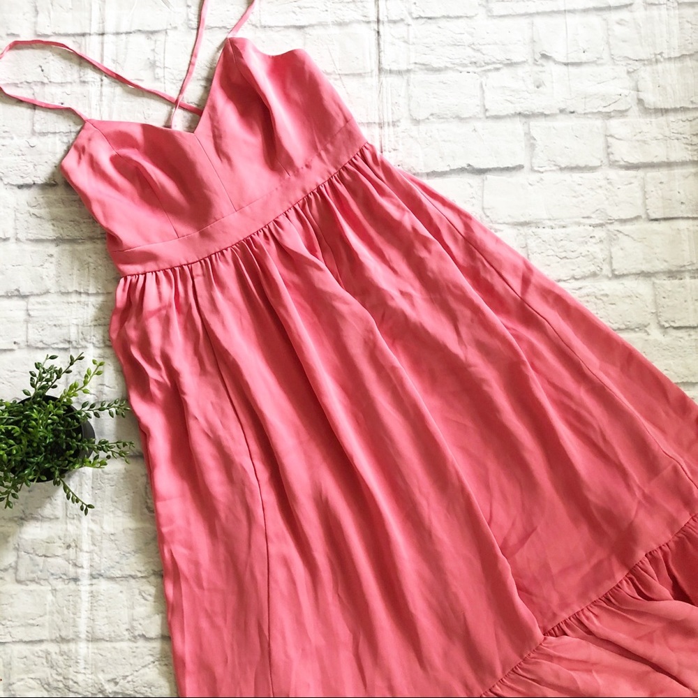 J. Crew drapey spaghetti-strap dress hot pink 8T - Picture 2 of 5
